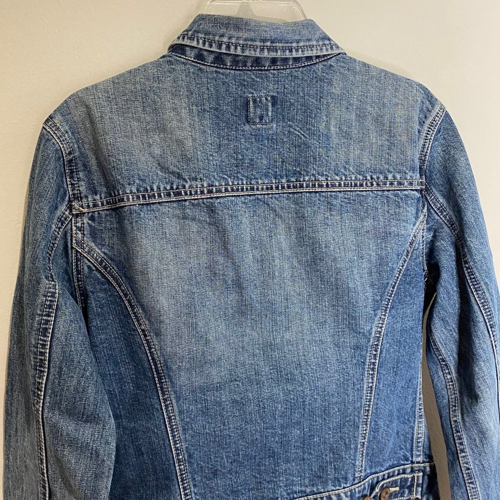 Vintage Y2k Gap Dark Wash Denim Trucker Jacket - Picture 4 of 13